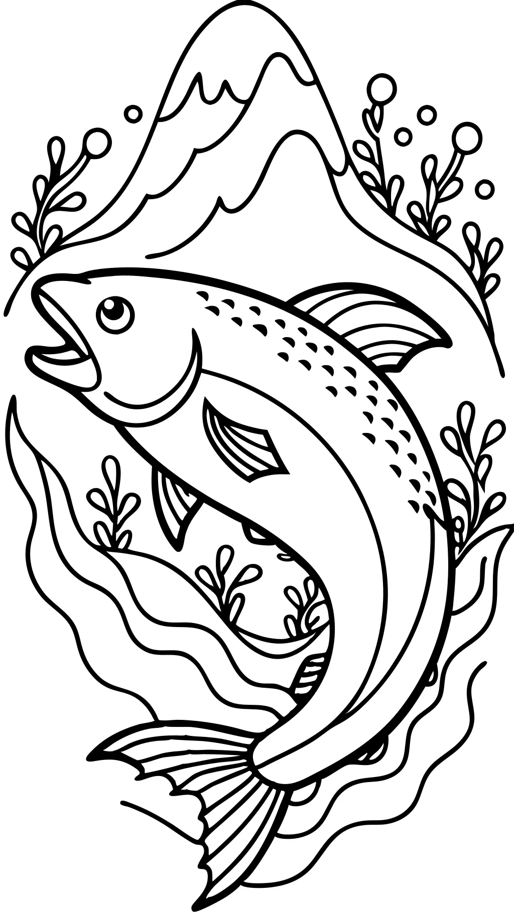 coloring page salmon